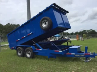blue colour dump trailer