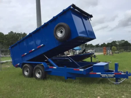 blue colour dump trailer